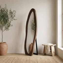 Garden Greatness Osmose Brown Waved Velvet Full Length Mirror - thumbnail 2
