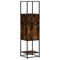 Berkfield Home Highboard Smoked Oak 35.5x35x139 cm Engineered Wood & Metal in Brown - thumbnail 2