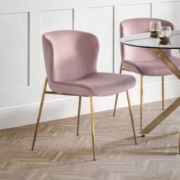 Cheshire Cavendish Premium Dusky Pink Dining Chairs - Set of 2 in Dusty Pink - thumbnail 4