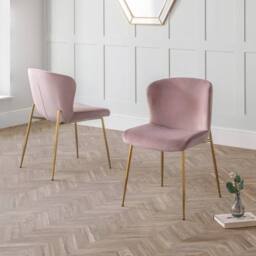 Cheshire Cavendish Premium Dusky Pink Dining Chairs - Set of 2 in Dusty Pink - thumbnail 5