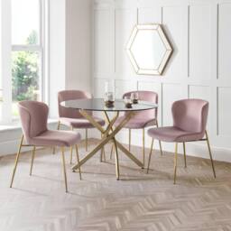 Cheshire Cavendish Premium Dusky Pink Dining Chairs - Set of 2 in Dusty Pink - thumbnail 7