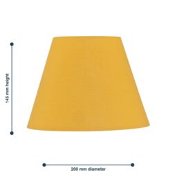 First Choice Lighting Ochre Cotton 20cm Diameter Tapered Lamp Shade in Yellow - thumbnail 4