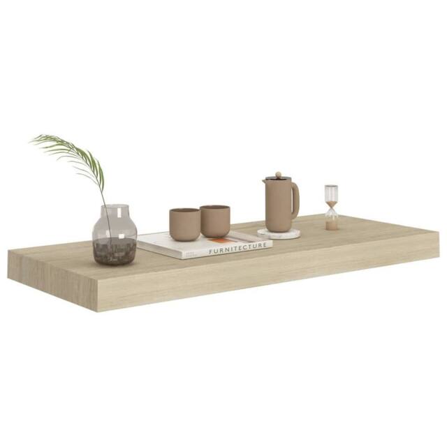 Berkfield Home Durable Floating Wall Shelf Oak 60x23.5x3.8 cm MDF in Tan - image 1