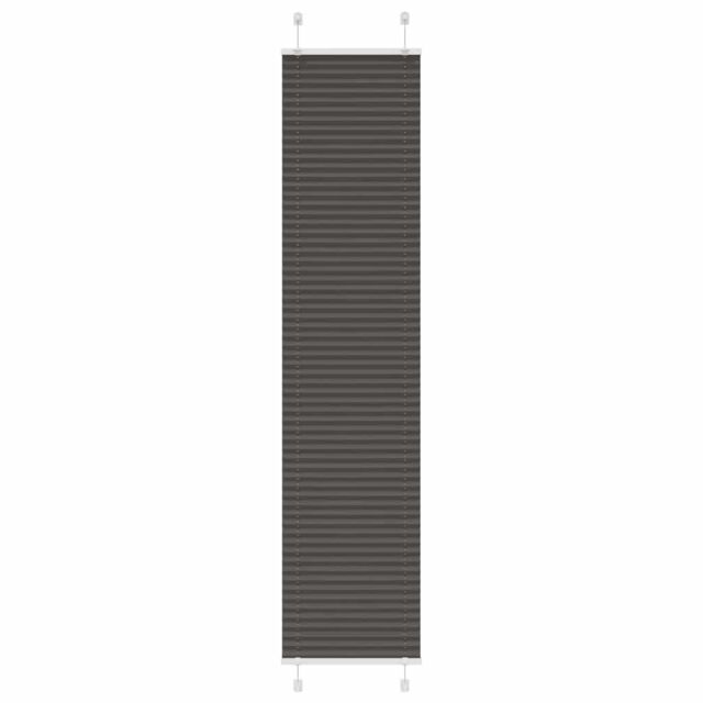 Berkfield Home Pleated Blind Black 40x200 cm Fabric Width 39.4 cm Polyester - image 1