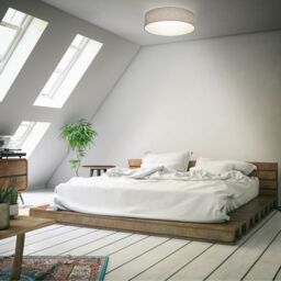 B.K.Licht Taupe 2xE27 40W Requires Bulb Ceiling Light in Beige - thumbnail 4