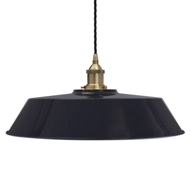 SE Home Navy Blue Large Chancery Pendant Light - Antique Brass - Black Twisted - image 1
