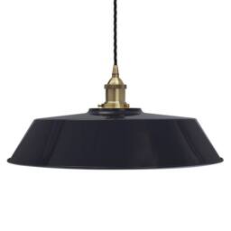SE Home Navy Blue Large Chancery Pendant Light - Antique Brass - Black Twisted - thumbnail 1