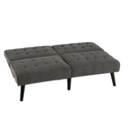 Gymax 164 CM Convertible Futon Sofa Bed Couch Loveseat With Tufted Backrests in Grey - thumbnail 1