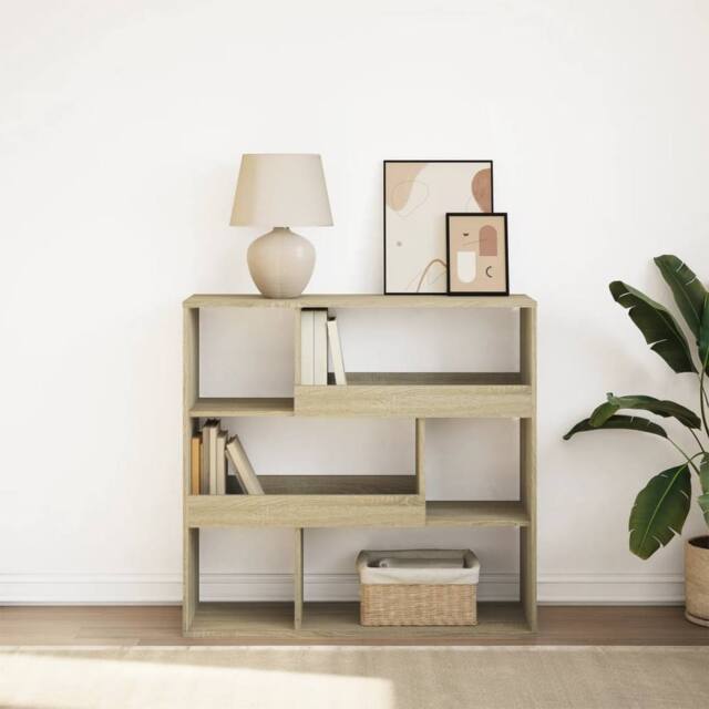Berkfield Home Book Cabinet/Room Divider Sonoma Oak 100x33x94.5 cm in Brown - image 1