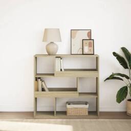 Berkfield Home Book Cabinet/Room Divider Sonoma Oak 100x33x94.5 cm in Brown - thumbnail 1