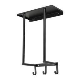 H&O Direct Modern Black Iron Wall-Mounted Towel Rack - thumbnail 4