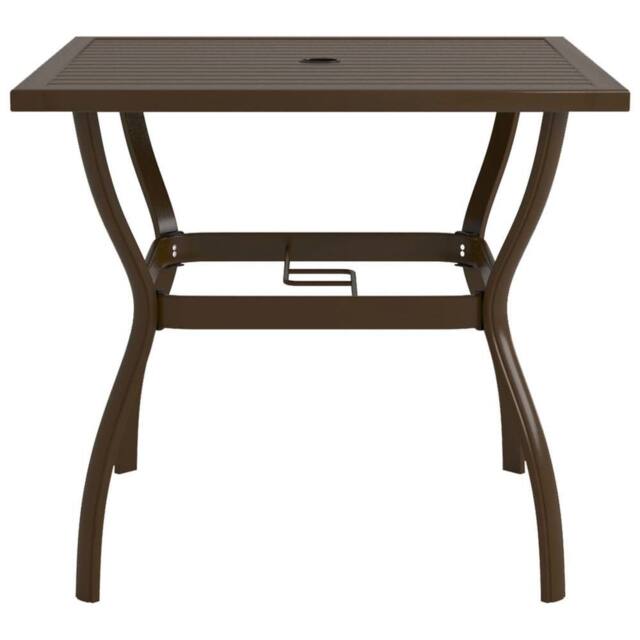 Berkfield Home Garden Table Brown 81.5x81.5x72 cm Steel - image 1