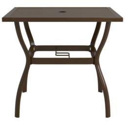 Berkfield Home Garden Table Brown 81.5x81.5x72 cm Steel - thumbnail 1
