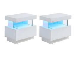 Vente-unique Set Of 2 Bedside Tables With 1 Drawer & 1 Open Compartment - With in White - thumbnail 2