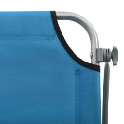 Berkfield Home Sun Lounger with Canopy Steel Blue - thumbnail 5