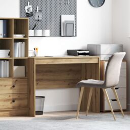 Berkfield Home Writing Desk Artisan oak MDF 100 x 50 x 76 cm Simple in Brown - thumbnail 1