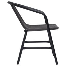 Berkfield Home Garden Chairs 8 pcs Plastic Rattan & Steel 110 kg in Black - thumbnail 4