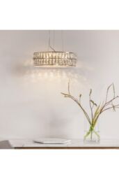 Netlighting Verina LED 5 Light Cylindrical Pendant Chrome Crystal Glass Detail in Clear - thumbnail 2