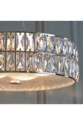 Netlighting Verina LED 5 Light Cylindrical Pendant Chrome Crystal Glass Detail in Clear - thumbnail 3