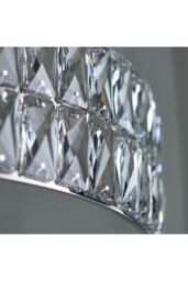 Netlighting Verina LED 5 Light Cylindrical Pendant Chrome Crystal Glass Detail in Clear - thumbnail 6