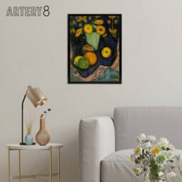 "Artery8 Still Life with Flowers & Fruit Hartley Black Framed Canvas Wall Art - Size: W12"" x H16""" - thumbnail 3