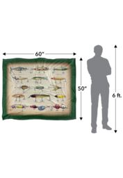 JQ Licensing Antique Flyfishing Lure Panel Silky Touch Super Soft Throw Blanket 152 X 127 cm in White - thumbnail 5
