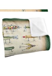 JQ Licensing Antique Flyfishing Lure Panel Silky Touch Super Soft Throw Blanket 152 X 127 cm in White - thumbnail 3
