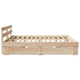 Berkfield Home with Drawer with Headboard with Storage Brown 180 x 200 cm Solid pine wood - thumbnail 9