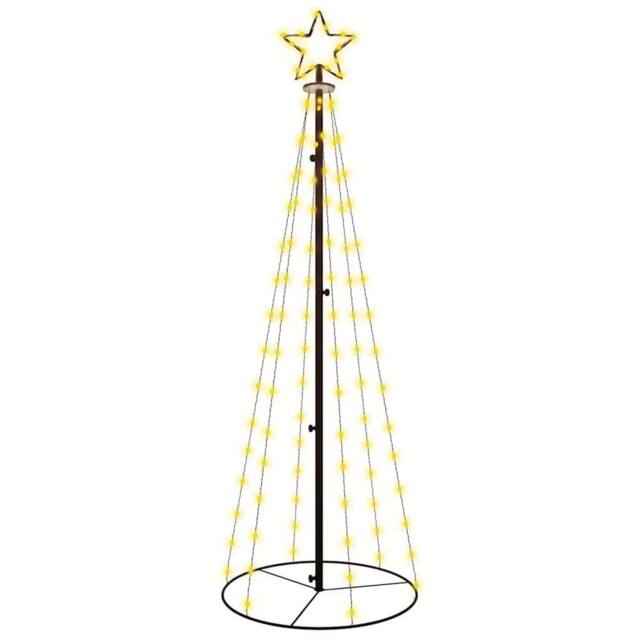 Berkfield Home Christmas Cone Tree Warm White 108 LEDs 70x180 cm - image 1