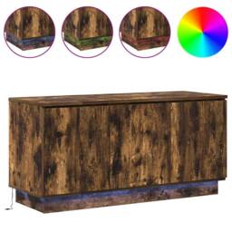 Berkfield Home TV Cabinet Smoked Oak 100x38x49 cm Engineered Wood in Brown - Size: 100 x 38 x 49 cm - thumbnail 4