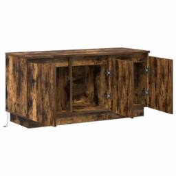 Berkfield Home TV Cabinet Smoked Oak 100x38x49 cm Engineered Wood in Brown - Size: 100 x 38 x 49 cm - thumbnail 6