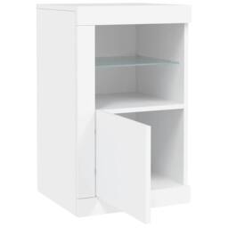 Berkfield Home Side Cabinet with LED Lights White Engineered Wood - thumbnail 6