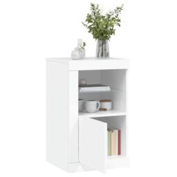 Berkfield Home Side Cabinet with LED Lights White Engineered Wood - thumbnail 4