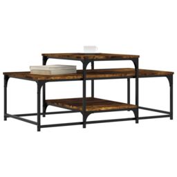 Berkfield Home Coffee Table Smoked Oak 102x60x45 cm Engineered Wood in Brown - Size: 102 x 60 x 45 cm - thumbnail 3