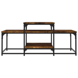 Berkfield Home Coffee Table Smoked Oak 102x60x45 cm Engineered Wood in Brown - Size: 102 x 60 x 45 cm - thumbnail 4