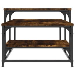 Berkfield Home Coffee Table Smoked Oak 102x60x45 cm Engineered Wood in Brown - Size: 102 x 60 x 45 cm - thumbnail 5