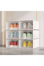 Living and Home 12 Pack Waterproof Plastic Shoe Storage Boxes in White