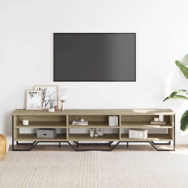 Berkfield Home TV Cabinet Sonoma Oak 180x34x41 cm Engineered Wood in Light Brown - Size: 180 x 34 x 41 cm - image 1