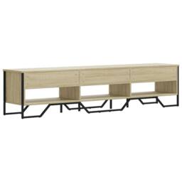 Berkfield Home TV Cabinet Sonoma Oak 180x34x41 cm Engineered Wood in Light Brown - Size: 180 x 34 x 41 cm - thumbnail 6