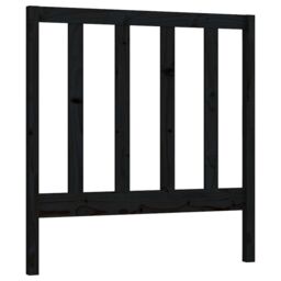Berkfield Home Bed Headboard Black 95x4x100 cm Solid Wood Pine - Size: 95 x 4 x 100 cm - thumbnail 2