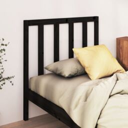 Berkfield Home Bed Headboard Black 95x4x100 cm Solid Wood Pine - Size: 95 x 4 x 100 cm - thumbnail 1