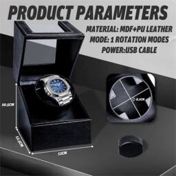 SPETLEK Single Watch Display Case black &5 Rotation Modes&LED - Size: 500mm - thumbnail 3