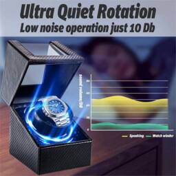 SPETLEK Single Watch Display Case black &5 Rotation Modes&LED - Size: 500mm - thumbnail 5