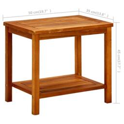 Berkfield Home Decorative Coffee Table 50x35x45 cm Solid Acacia Wood in Brown - Size: 50 x 35 x 45 cm - thumbnail 7