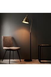 Netlighting Franklin Task Floor Lamp Antique Brass Plate Matt Black Paint in Gold - thumbnail 2