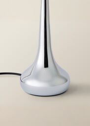ValueLights Teardrop Pair Compact Fabric Shades Brushed Chrome Touch Table Lamps in Grey - thumbnail 5