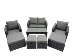 Fimous Garden Outdoor Furniture Set with 4 Stool Dark Grey Mixed - thumbnail 1
