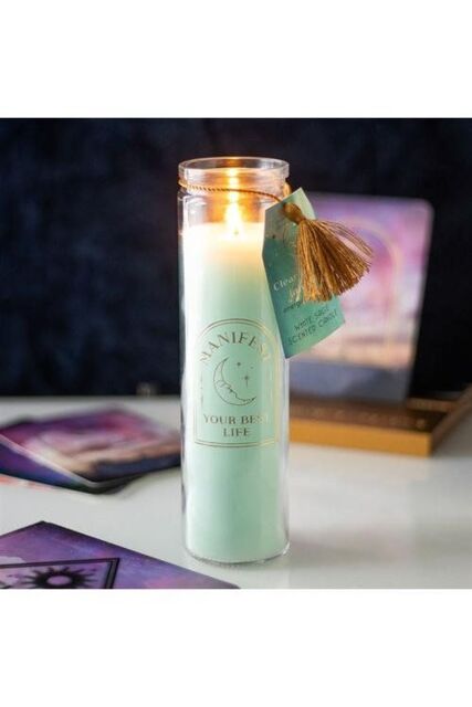 KDMD White Sage Tube Candle with Clear Quartz Crystals - image 1