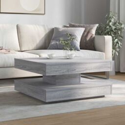 Berkfield Home Coffee Table 360-Degree Rotatable Grey Sonoma 70x70x34.5 cm - thumbnail 3