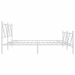 Berkfield Home Metal Bed Frame without Mattress with Footboard White 193x203cm - Size: 193x203 cm - thumbnail 5